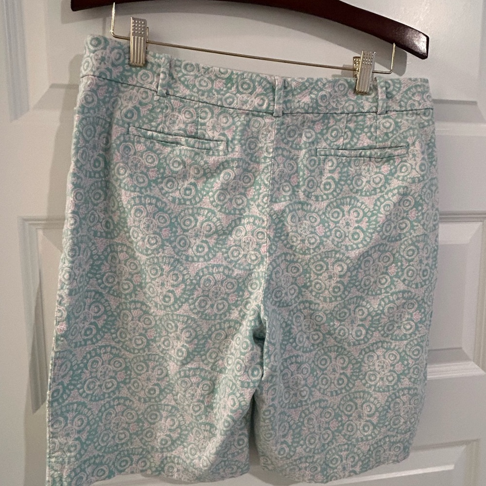 Talbots Bermuda Shorts Green Pink White Size 10 - Picture 8 of 12